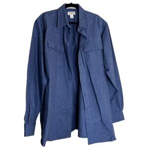 L.L.Bean Chamois Cloth Shirt Jacket Men Large Fall Winter Warm Outdoor Gorpcore
